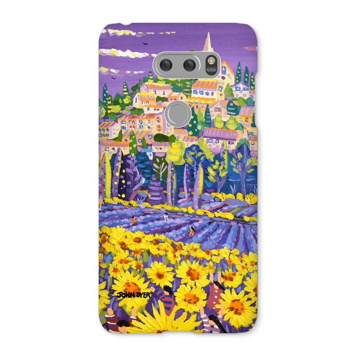 Snap Art Phone Case. Lavender & Sunflower Pickers, Provence, France. Artist John Dyer. Cornwall Art Gallery.