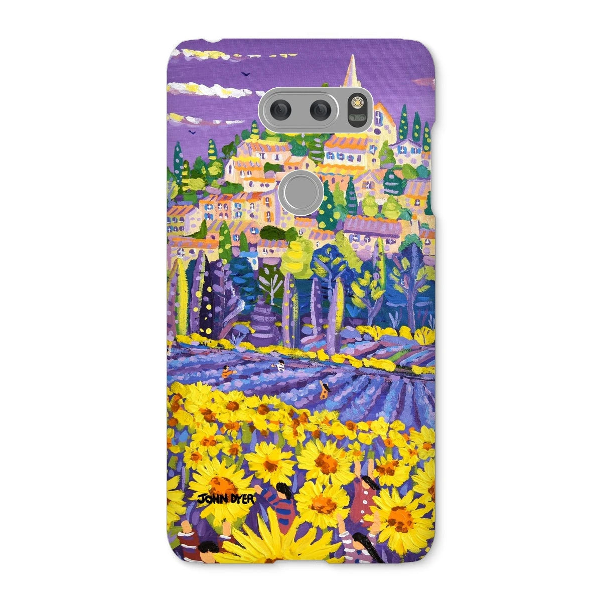 Snap Art Phone Case. Lavender & Sunflower Pickers, Provence, France. Artist John Dyer. Cornwall Art Gallery. John Dyer