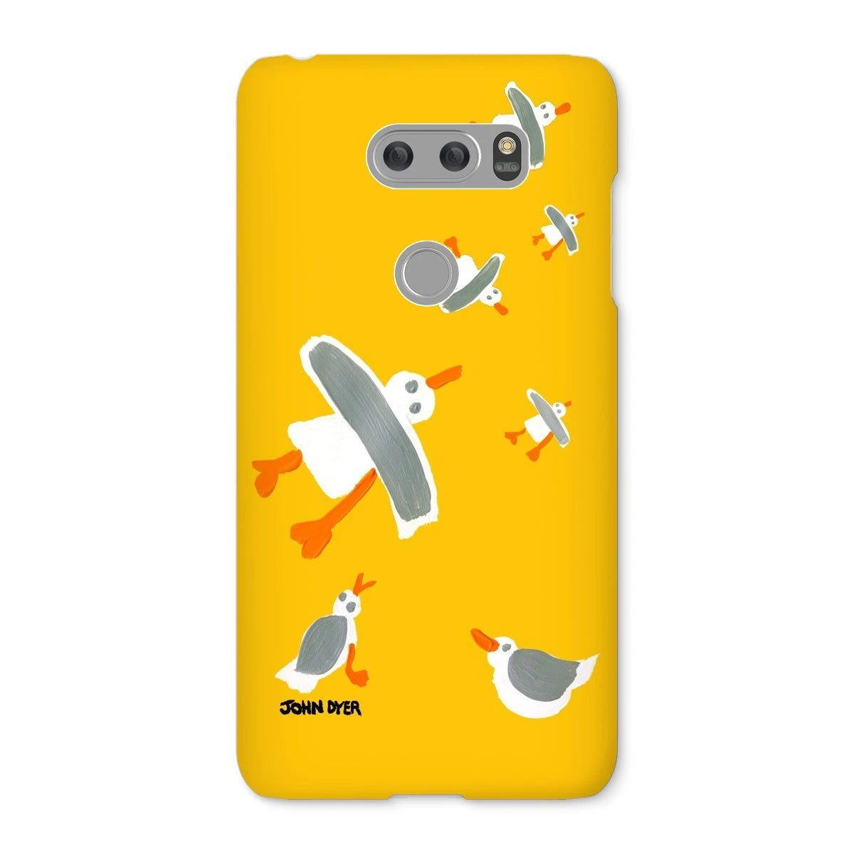 Snap Art Phone Case. Cornish Seagulls - Yellow Colour. Artist John Dyer. Cornwall Art Gallery John Dyer