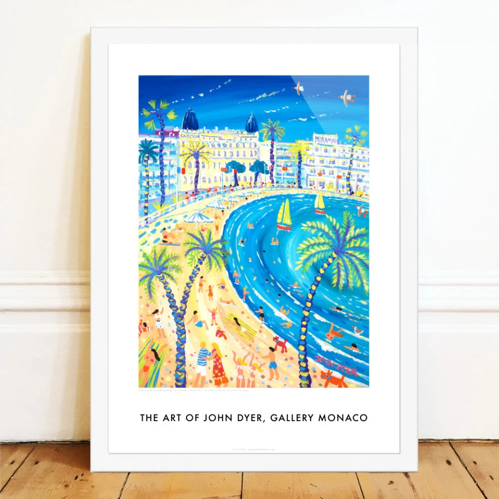 John Dyer Wall Art Poster Print. Cannes Beach, South of France. French Art Gallery John Dyer