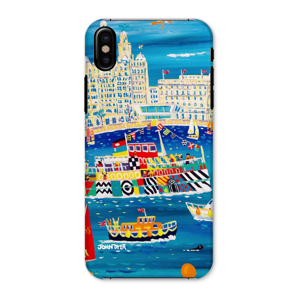 Snap Art Phone Case. Liverpool Mersey River Dazzle Ferry. Artist John Dyer. Cornwall Art Gallery