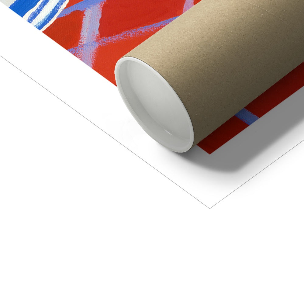 John Dyer Fine Art Print. Open Edition Still Life Cornish Art Print. 'Blue Irises on a Cornish Table'. Cornwall Art Gallery