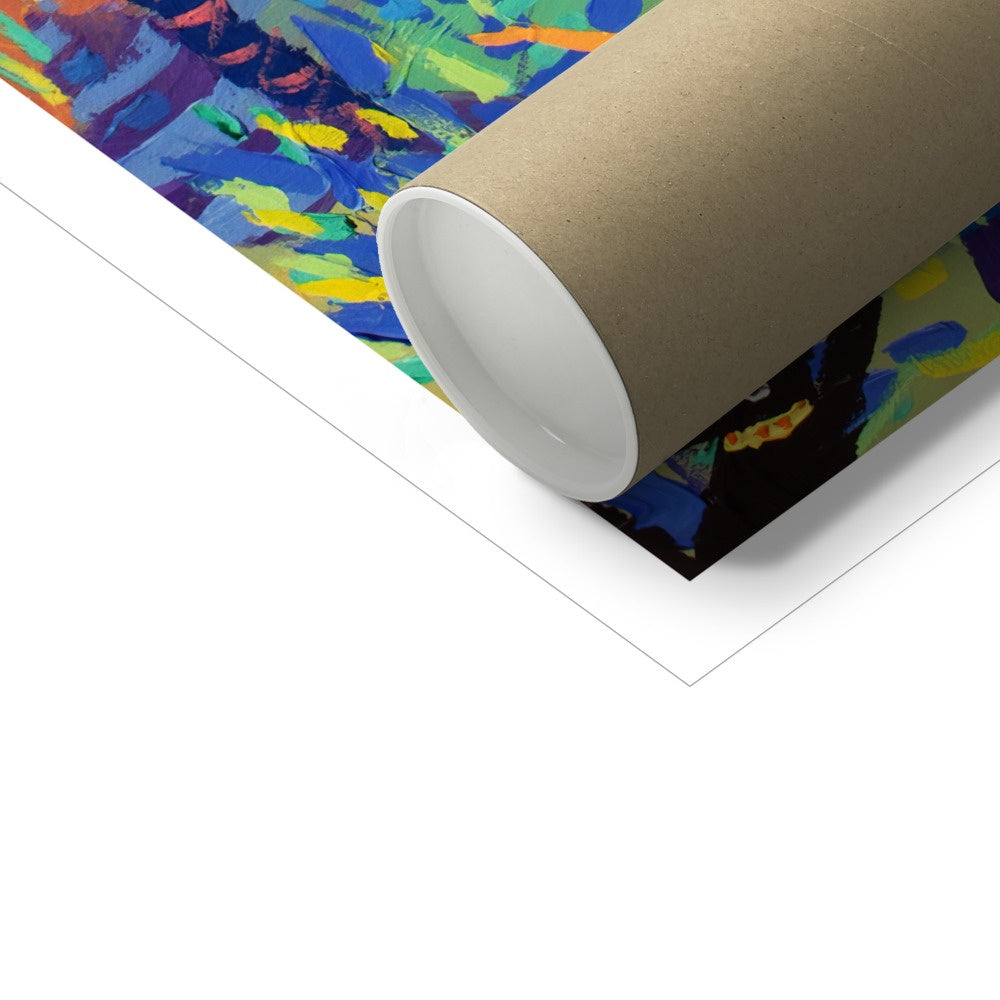 John Dyer Museum Quality Open Edition Cornish Art Print. 'Tropical Trebah Garden'. Cornwall Art Gallery