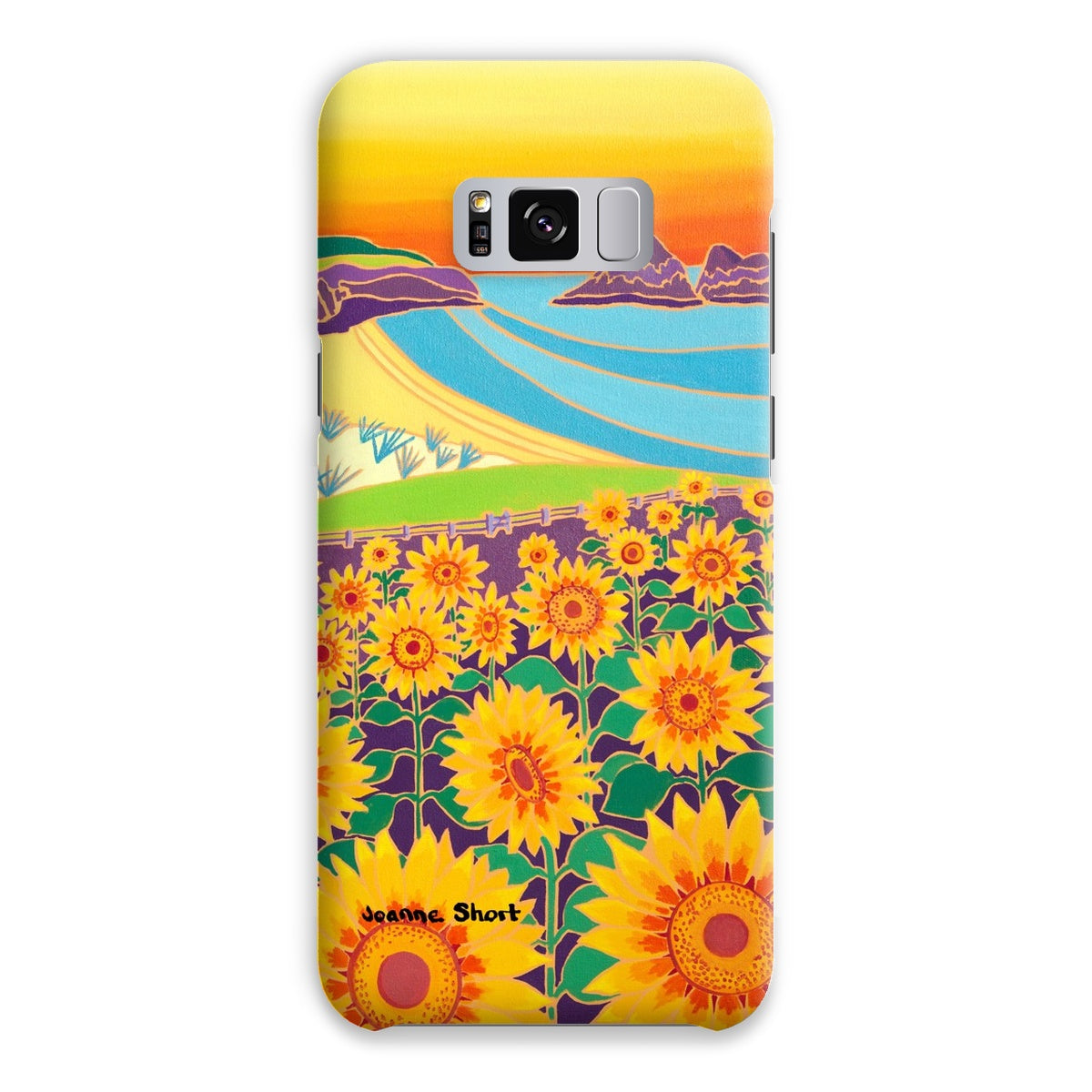 Snap Art Phone Case. Sunflowers, Holywell Bay. Artist Joanne Short. Cornwall Art Gallery