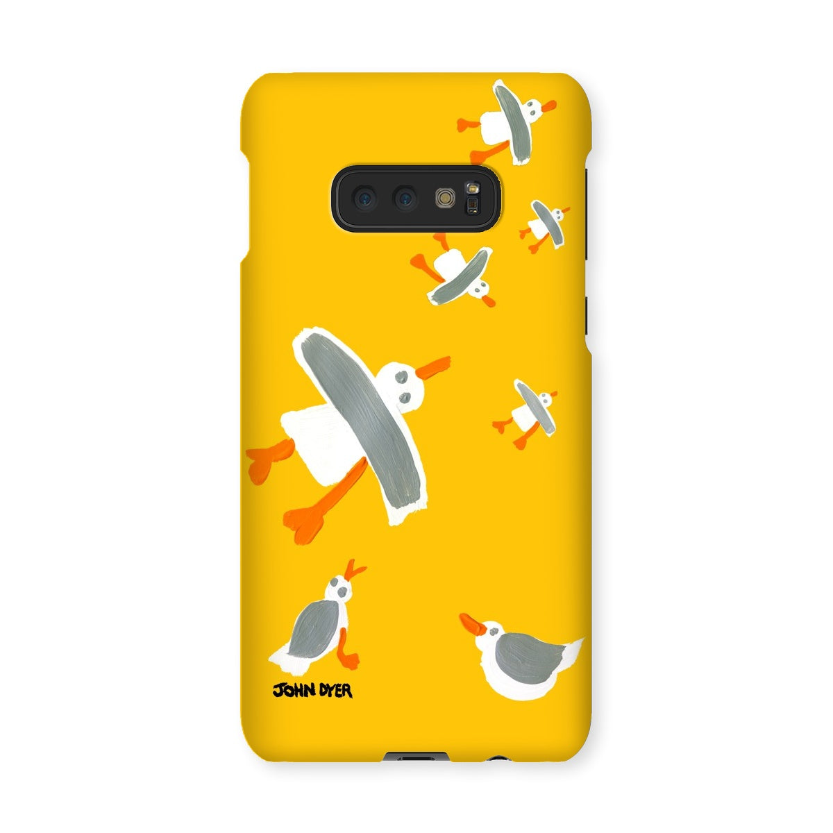Snap Art Phone Case. Cornish Seagulls - Yellow Colour. Artist John Dyer. Cornwall Art Gallery