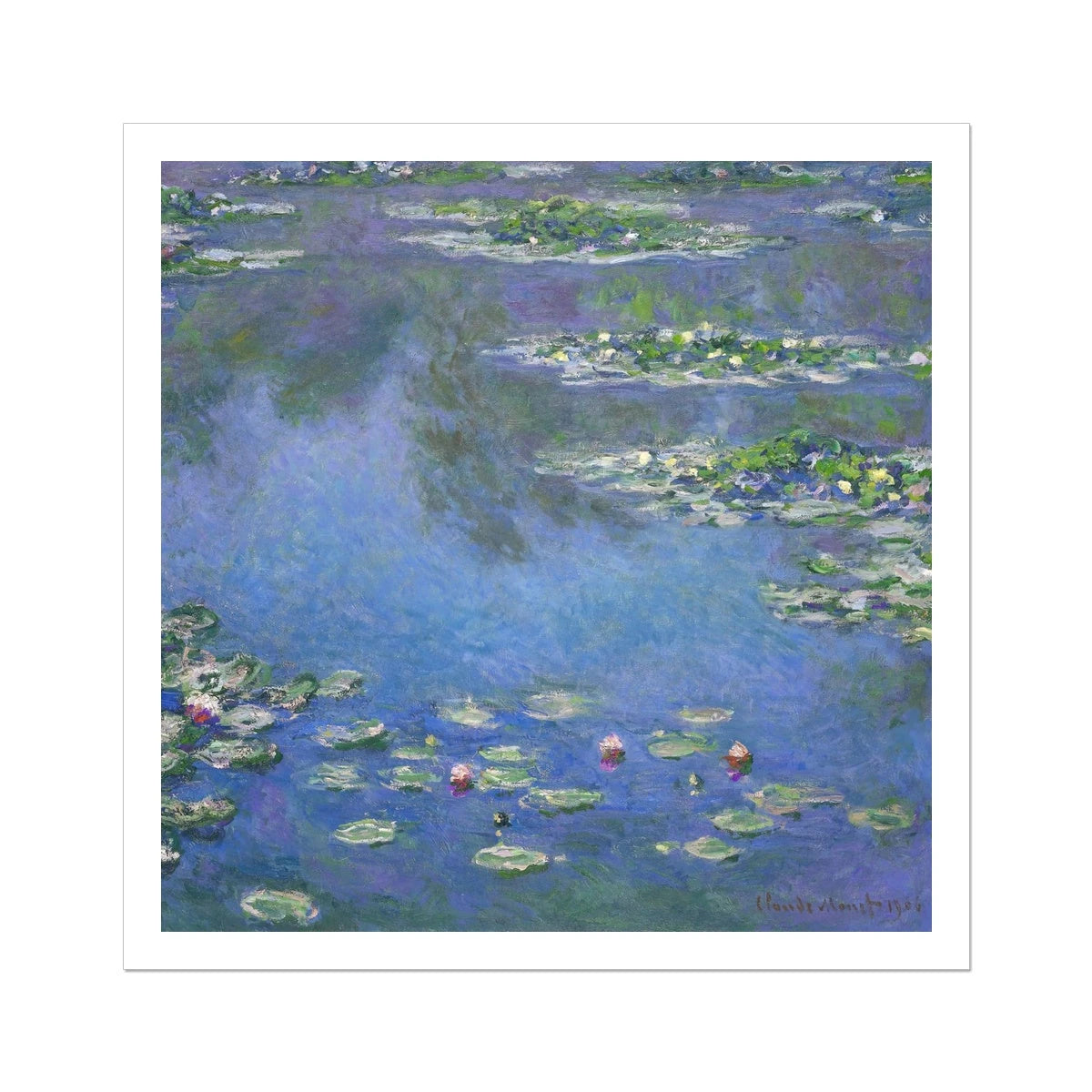 'Water Lilies' by Claude Monet. Giverny Garden Open Edition Fine Art Print. Historic Art Claude Monet
