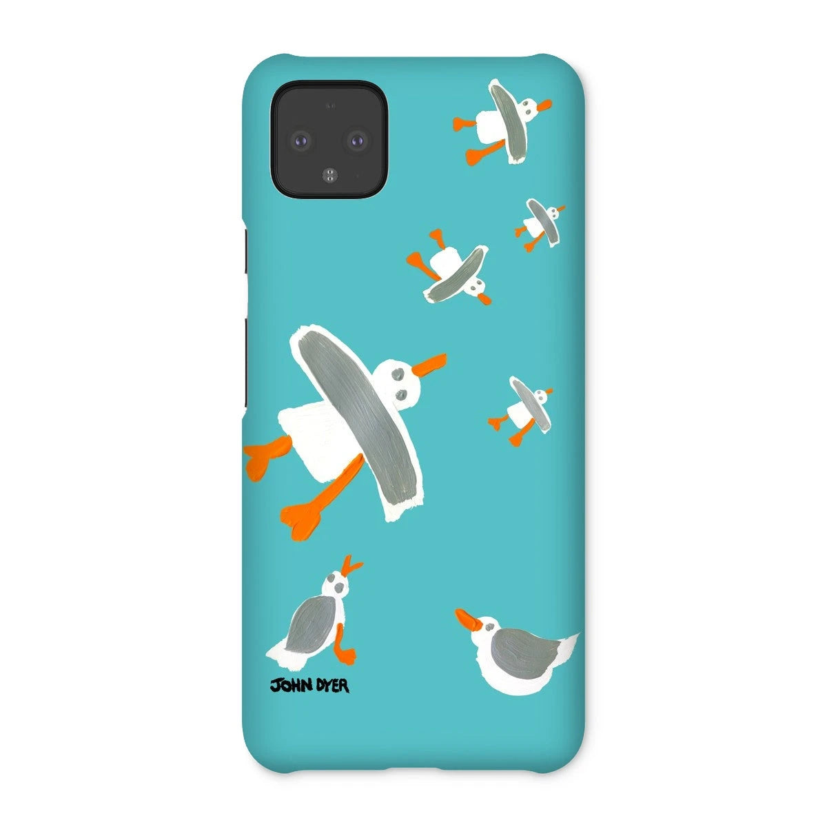 Snap Art Phone Case. Cornish Seagulls - Teal Colour. Artist John Dyer. Cornwall Art Gallery John Dyer