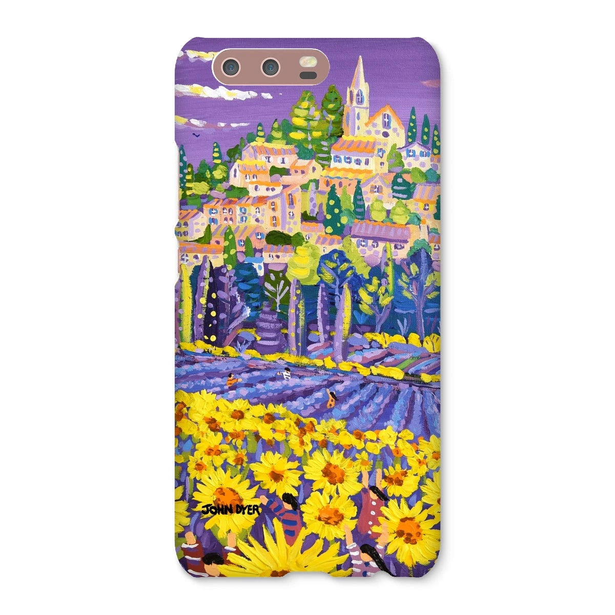 Snap Art Phone Case. Lavender & Sunflower Pickers, Provence, France. Artist John Dyer. Cornwall Art Gallery. John Dyer