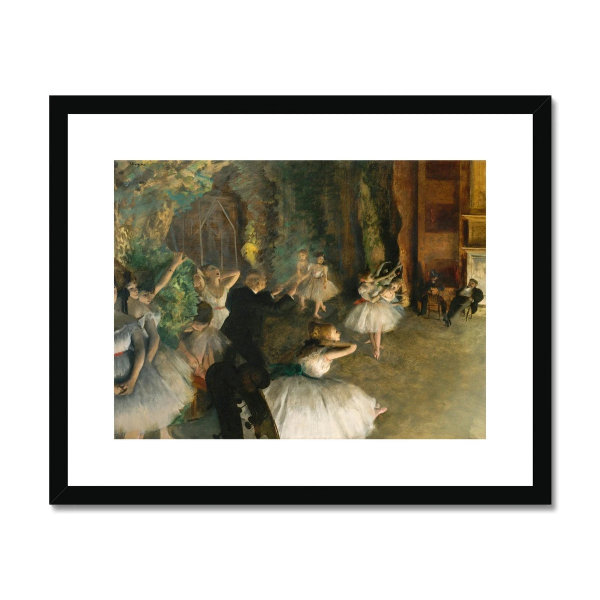 The Rehearsal of the Ballet Onstage by Edgar Degas. Framed Open Edition Fine Art Print. Historic Art Edgar Degas