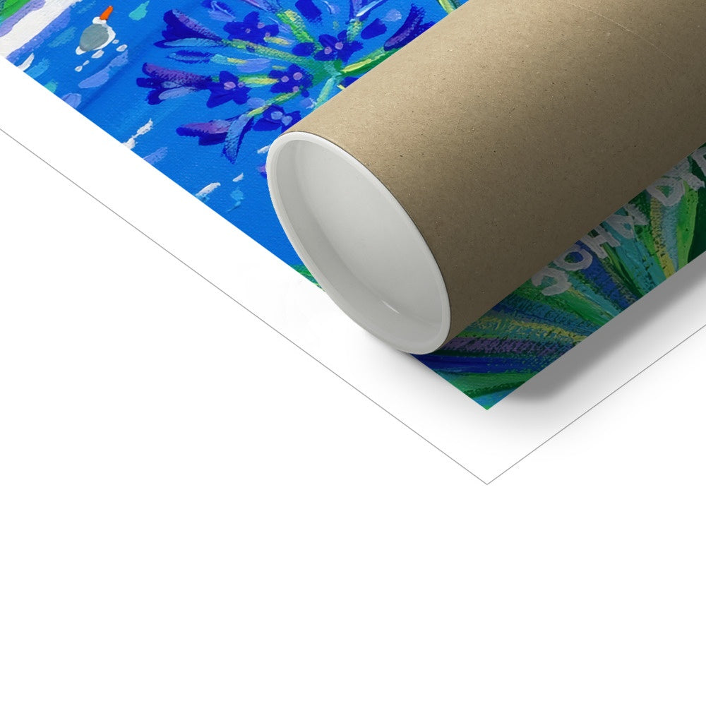 John Dyer Fine Art Print. Open Edition Cornish Art Print. 'Agapanthus Days at Hell Bay, Bryher'. Cornwall Art Gallery. Hell Bay Hotel