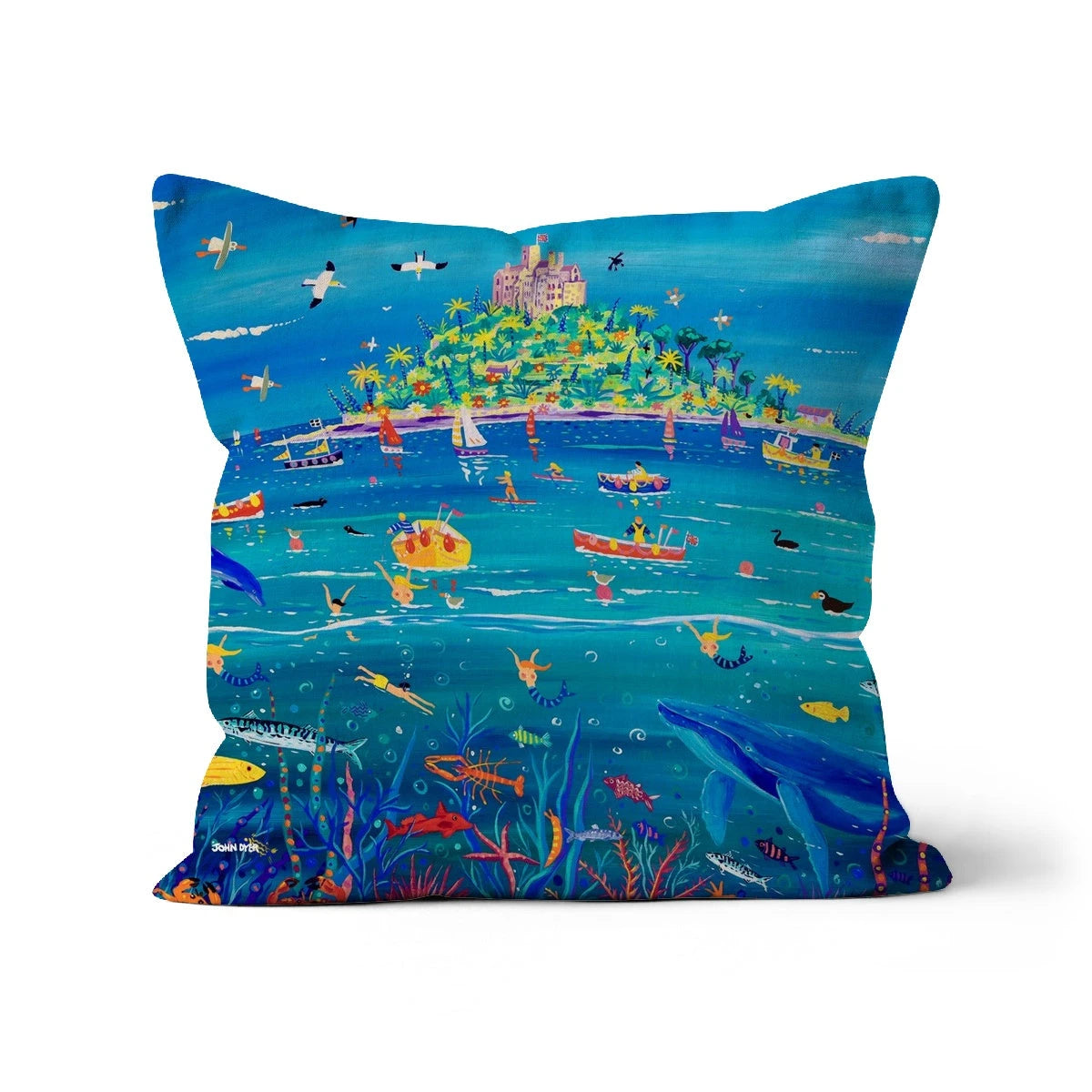 Underwater Wonders St Michael's Mount Whale, Art Cushion by John Dyer
