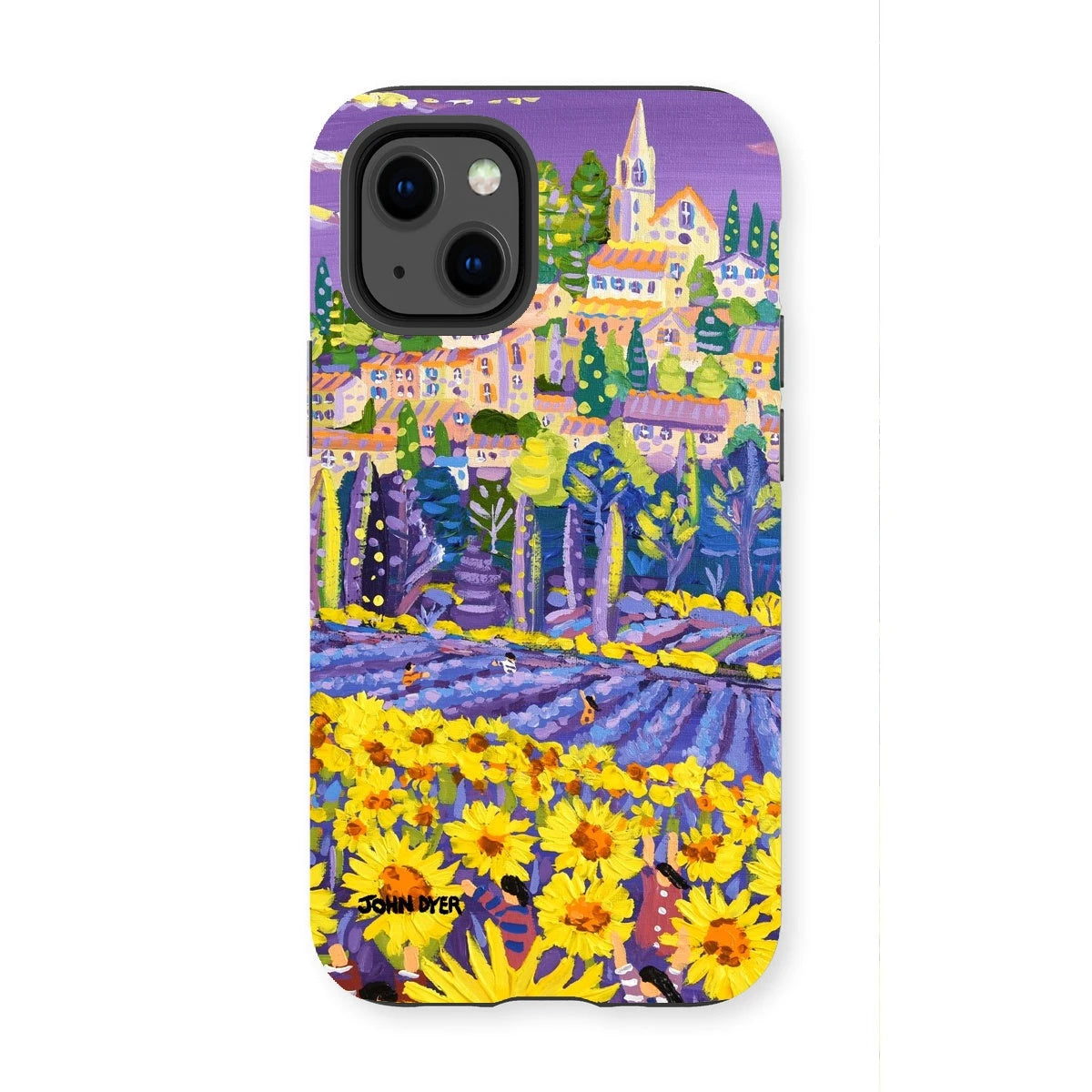 Tough Art Phone Case. Lavender & Sunflower Pickers, Provence, France. Artist John Dyer. Cornwall Art Gallery. John Dyer