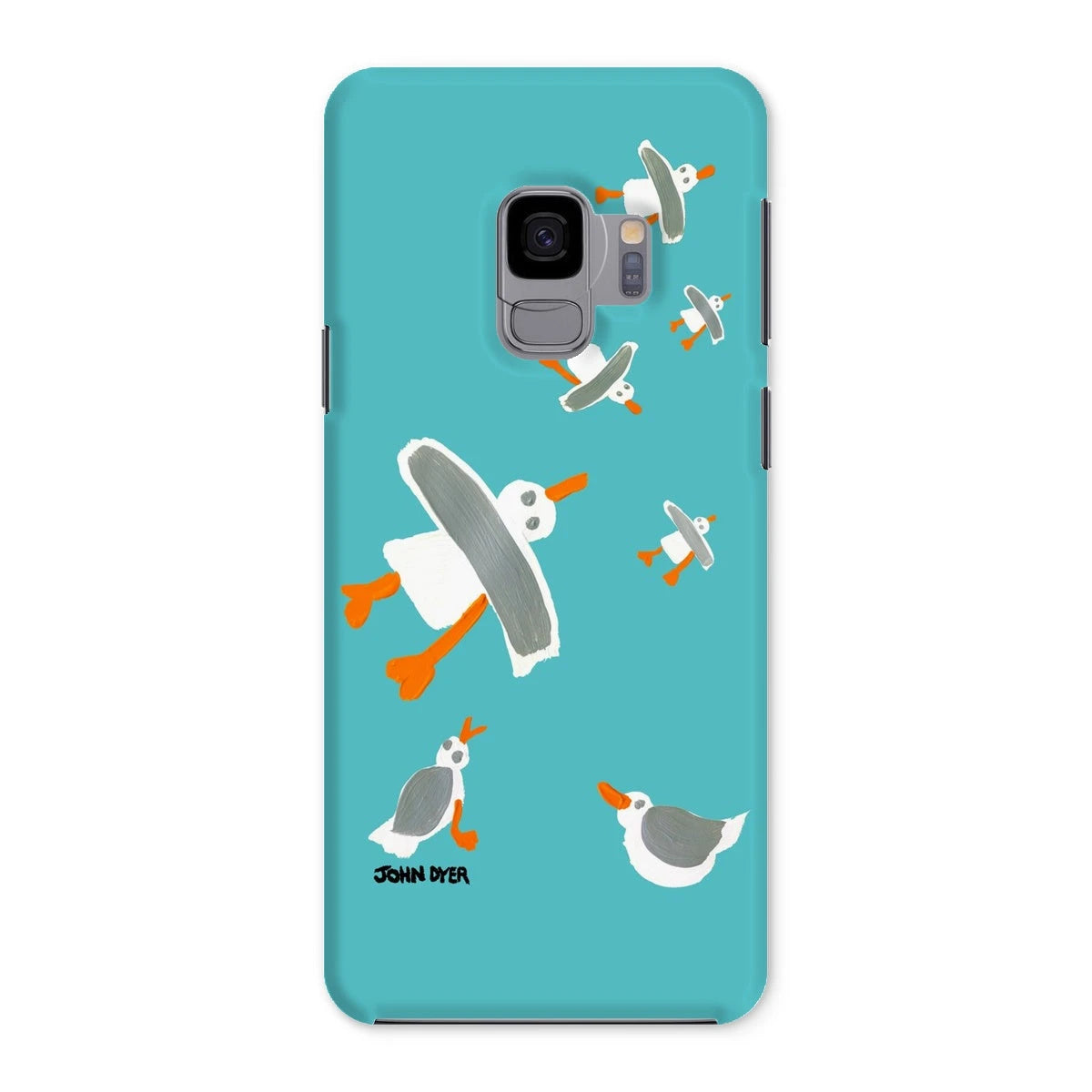 Snap Art Phone Case. Cornish Seagulls - Teal Colour. Artist John Dyer. Cornwall Art Gallery John Dyer