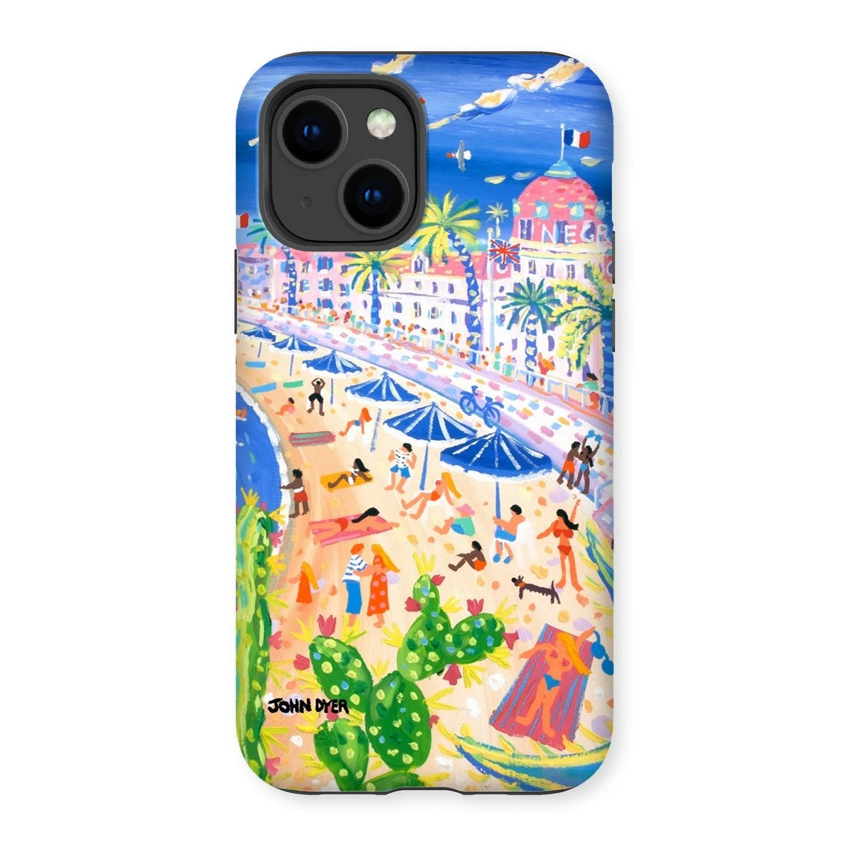 Tough Art iPhone Case. Nice Beach, Promenade des Anglais, France. Artist John Dyer. French Art Gallery John Dyer