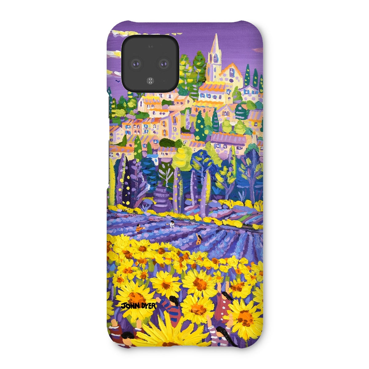 Snap Art Phone Case. Lavender & Sunflower Pickers, Provence, France. Artist John Dyer. Cornwall Art Gallery.