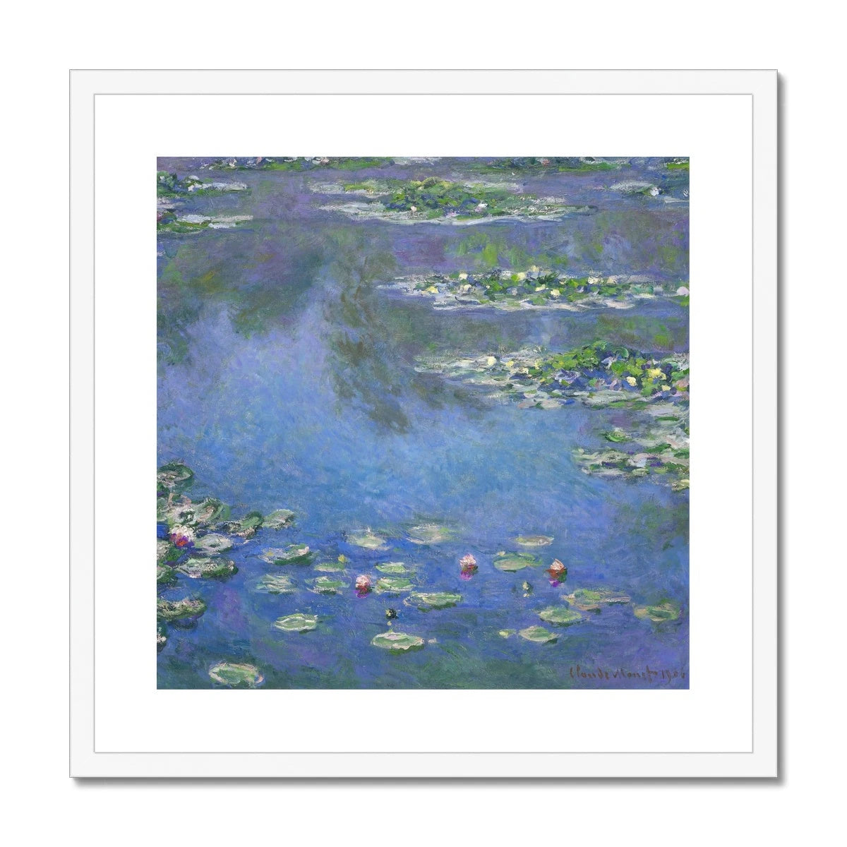 Claude Monet Framed Open Edition Art Print. 'Water Lilies'. Giverny Garden. Art Gallery Historic Art Claude Monet