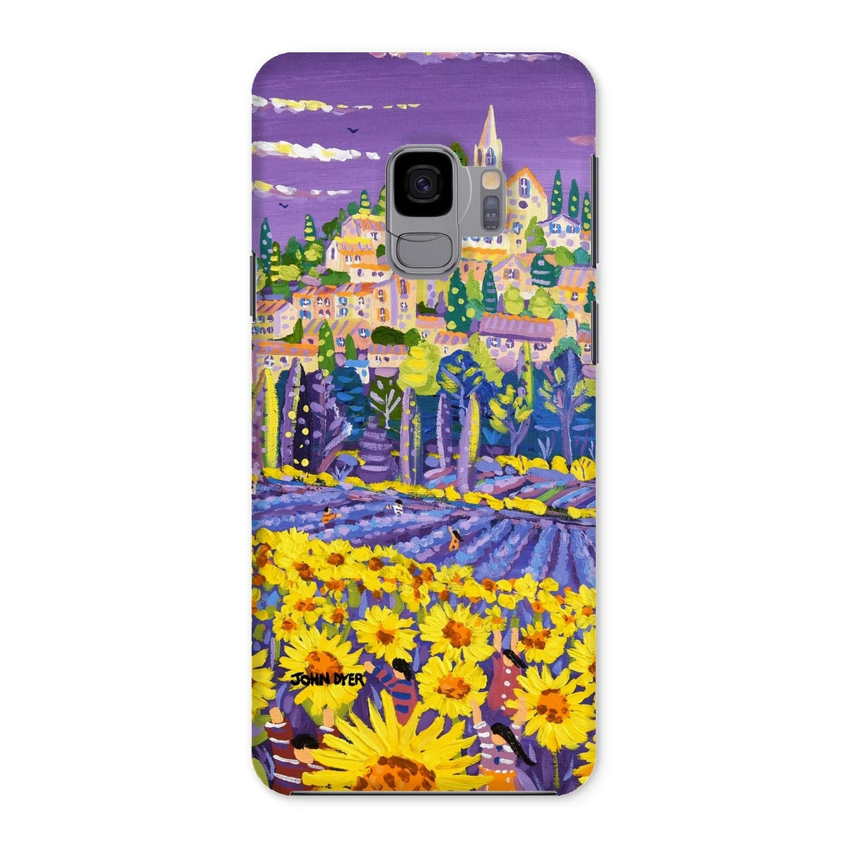 Snap Art Phone Case. Lavender & Sunflower Pickers, Provence, France. Artist John Dyer. Cornwall Art Gallery. John Dyer