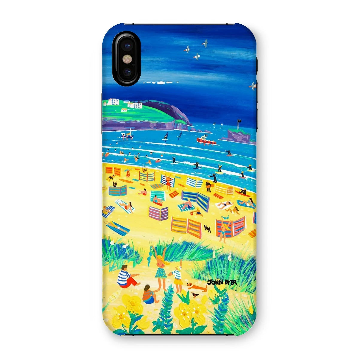 Snap Art Phone Case. Perranporth Beach. Artist John Dyer. Cornwall Art Gallery John Dyer