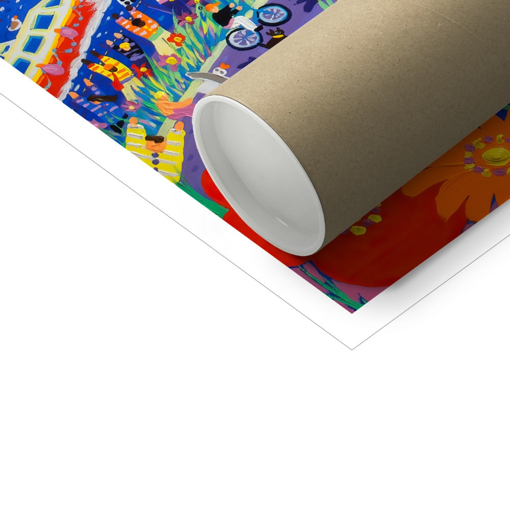 John Dyer Fine Art Print. Open Edition Cornish Art Print. 'Tall Ships & Small Ships, Greenwich Garden, London'. London Art Gallery