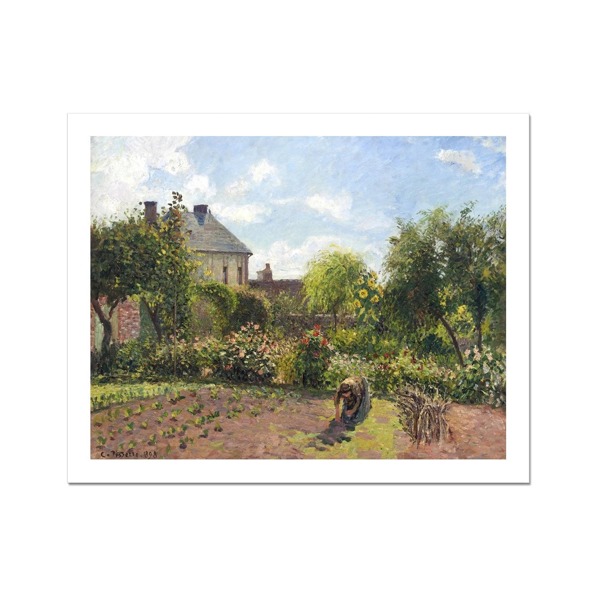'The Artist’s Garden at Eragny' by Camille Pissarro. Open Edition Fine Art Print. Historic Art Camille Pissarro