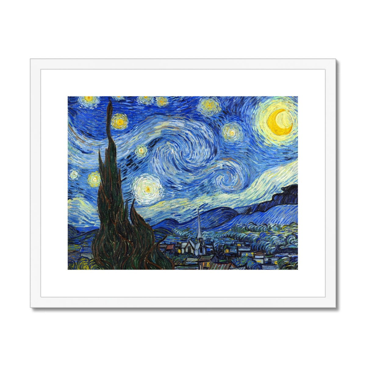 Vincent Van Gogh Framed Open Edition Art Print. 'Starry Night'. Art Gallery Historic Art