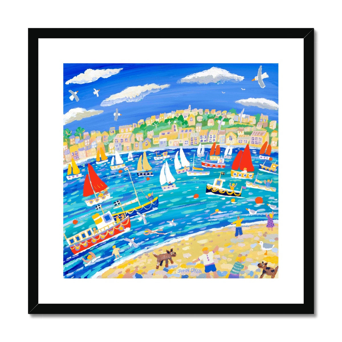 John Dyer Framed Open Edition Cornish Fine Art Print. 'Mad Dogs and Cornishmen'. Cornwall Art Gallery