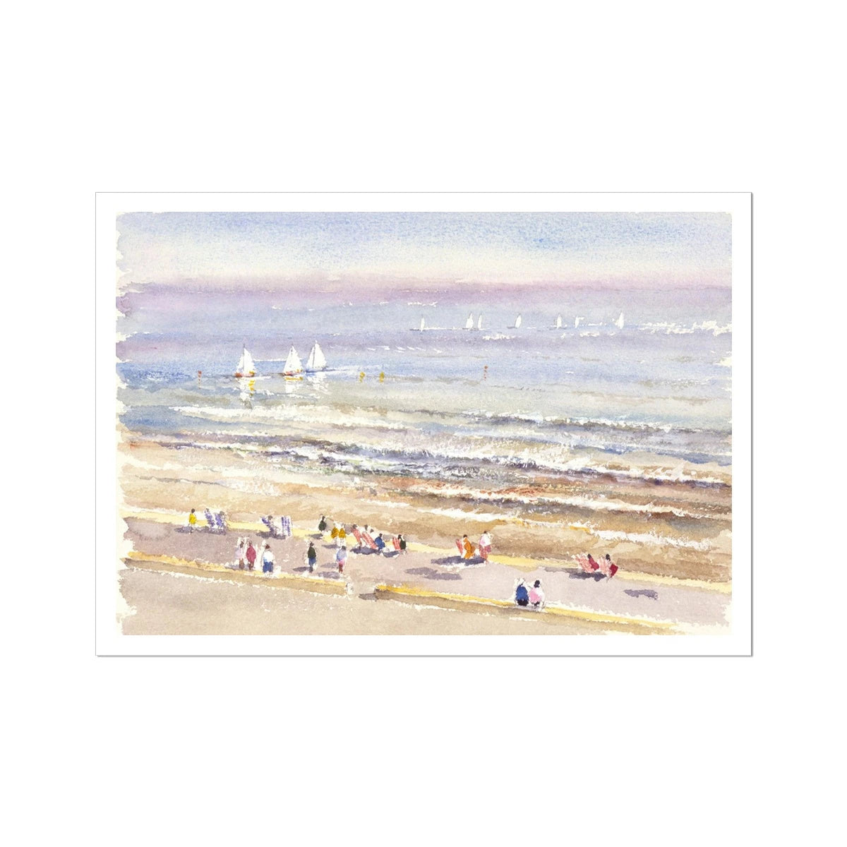 Ted Dyer Fine Art Print. Open Edition Cornish Art Print. 'After the Race'. Cornwall Art Gallery Ted Dyer