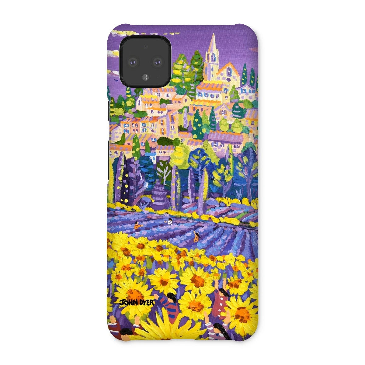 Snap Art Phone Case. Lavender & Sunflower Pickers, Provence, France. Artist John Dyer. Cornwall Art Gallery. John Dyer