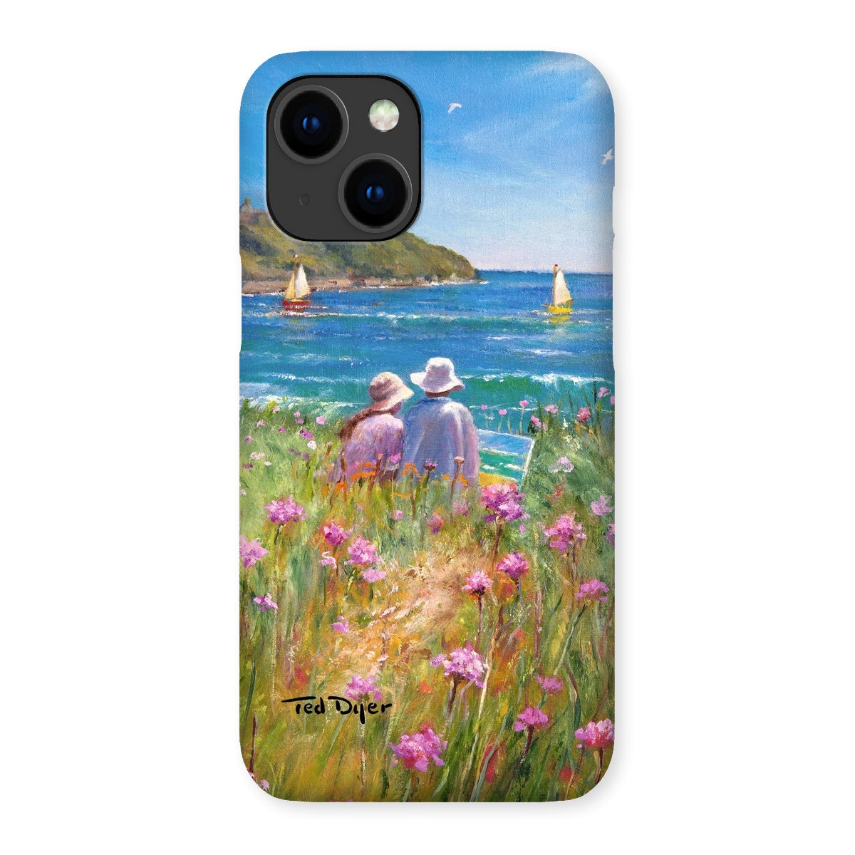 Snap Art Phone Case. Sea Pinks and Painters, Falmouth. Artist Ted Dyer. Cornwall Art Gallery