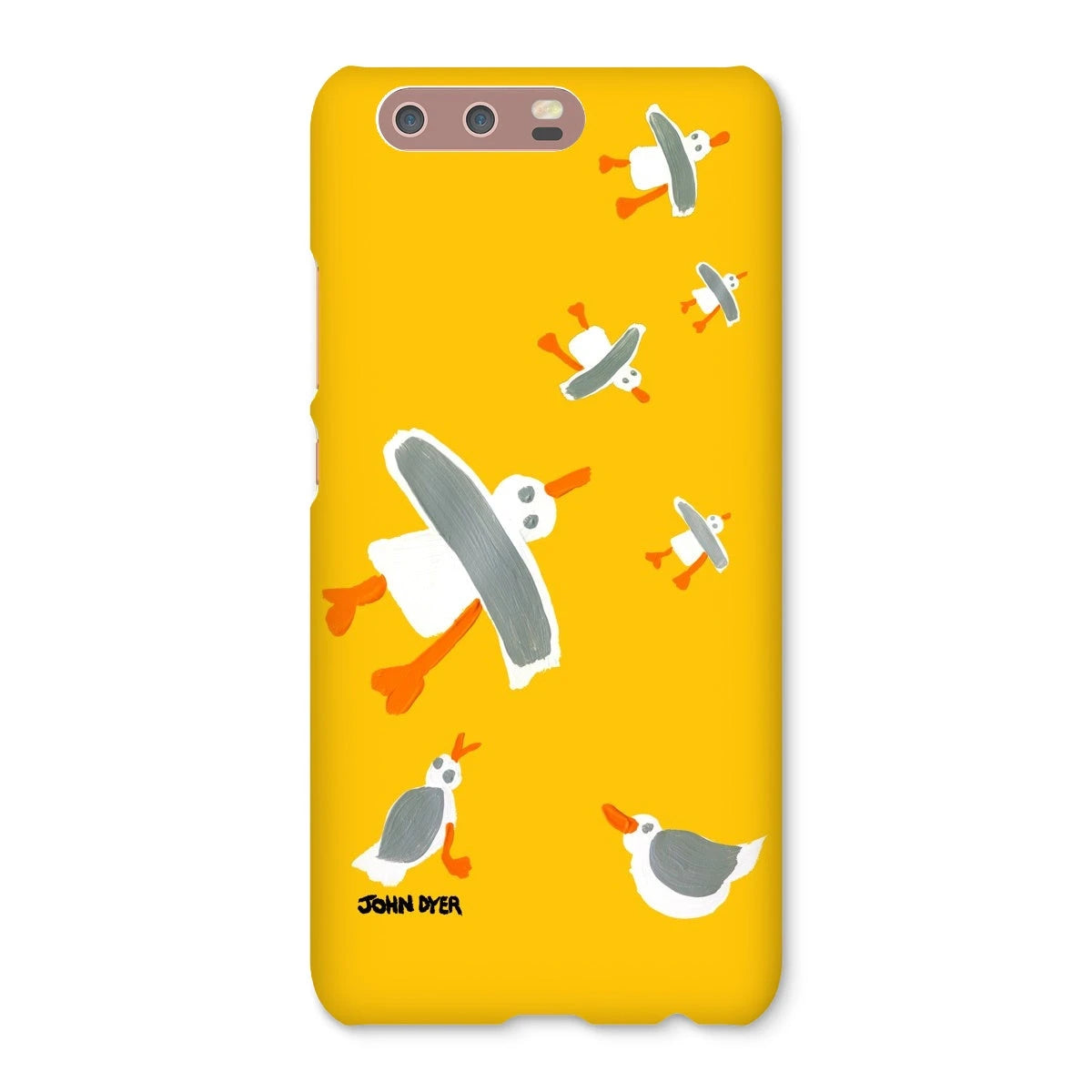 Snap Art Phone Case. Cornish Seagulls - Yellow Colour. Artist John Dyer. Cornwall Art Gallery John Dyer