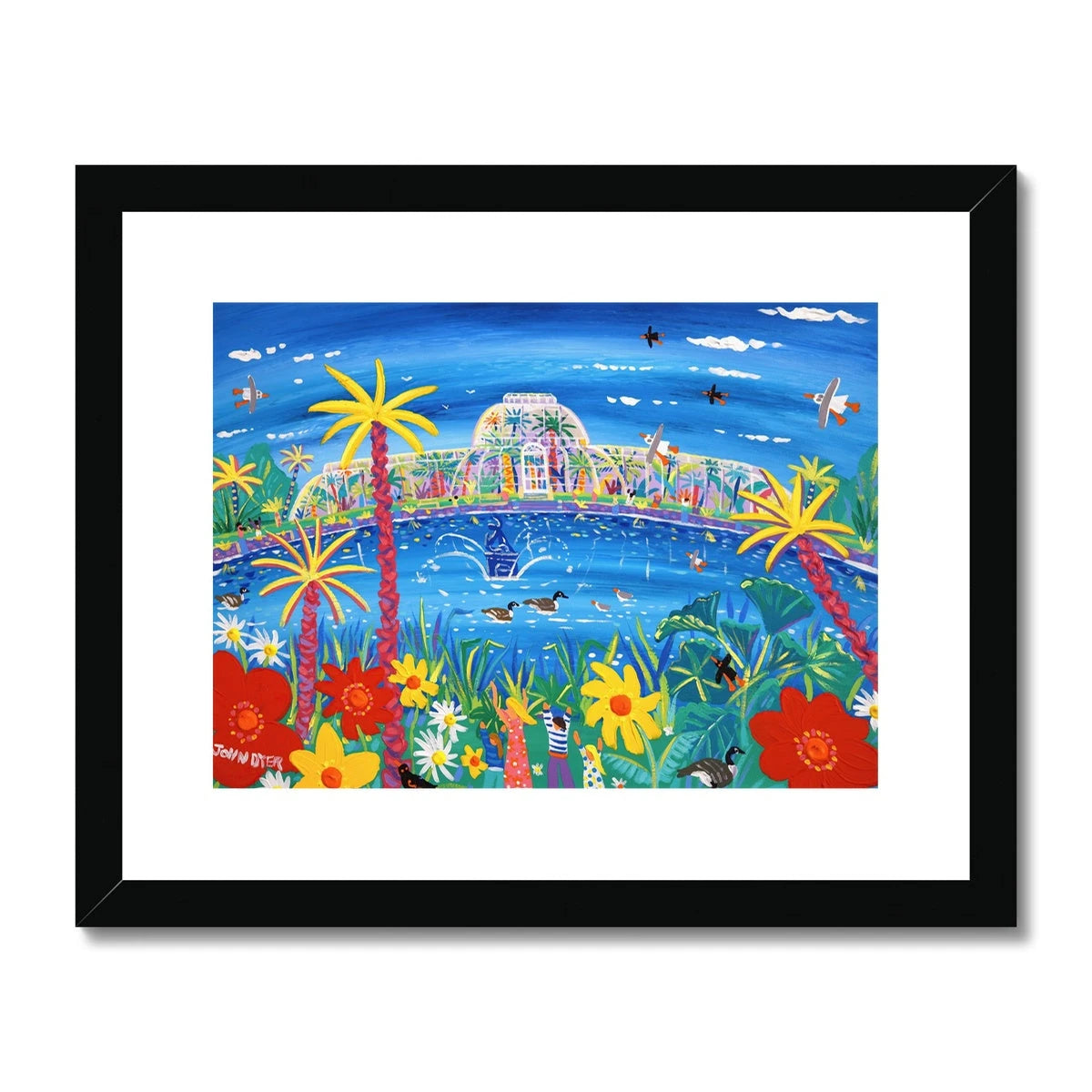 John Dyer Framed Open Edition London Art Print. 'A Feast of Flowers, Kew Gardens'. London Art Gallery John Dyer