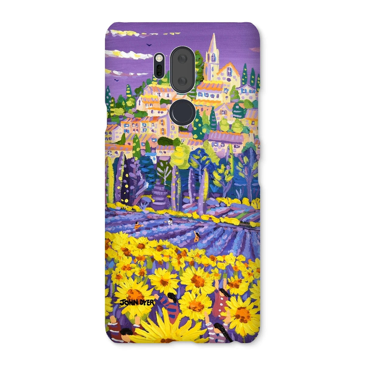 Snap Art Phone Case. Lavender & Sunflower Pickers, Provence, France. Artist John Dyer. Cornwall Art Gallery. John Dyer