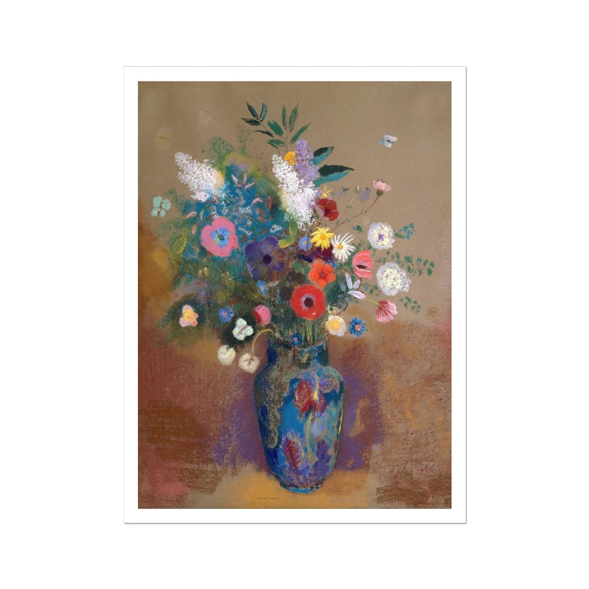'Bouquet of Flowers'. Garden Flowers. Still Life by Odilon Redon. Open Edition Fine Art Print. Historic Art Odilon Redon
