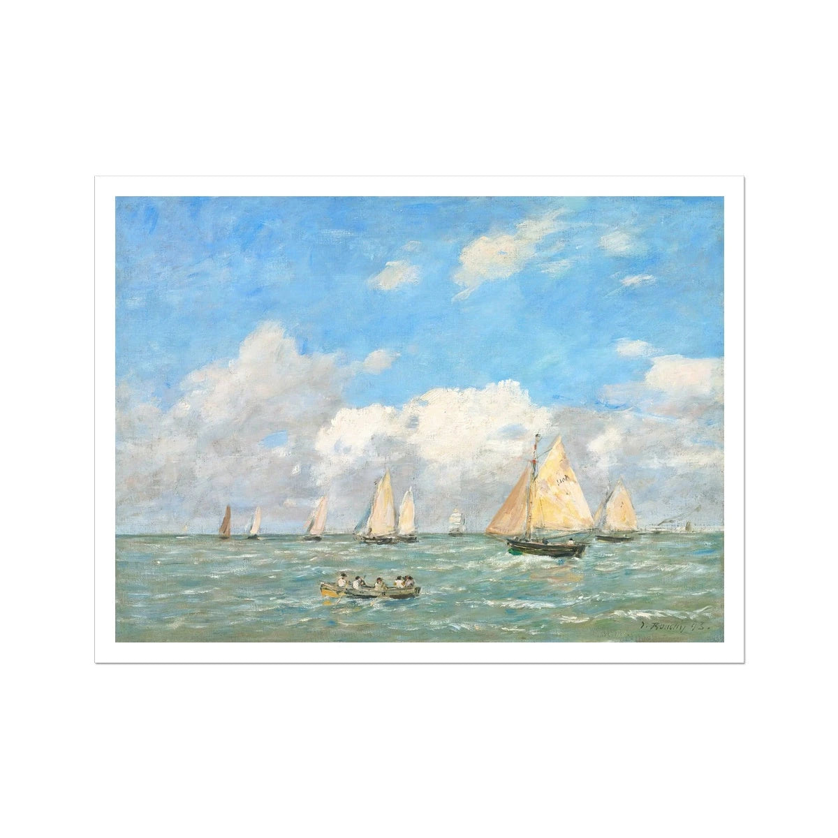 'La Sortie des Barques à Trouville' by Eugène Boudin. Open Edition Fine Art Print. Historic Art Boudin