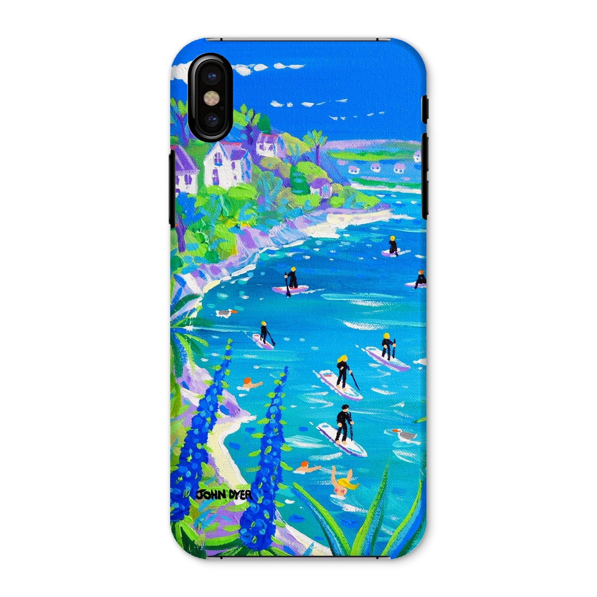 Snap Art Phone Case. SUP Paddleboarding, Gannel Estuary, Newquay. Artist John Dyer. Cornwall Art Gallery