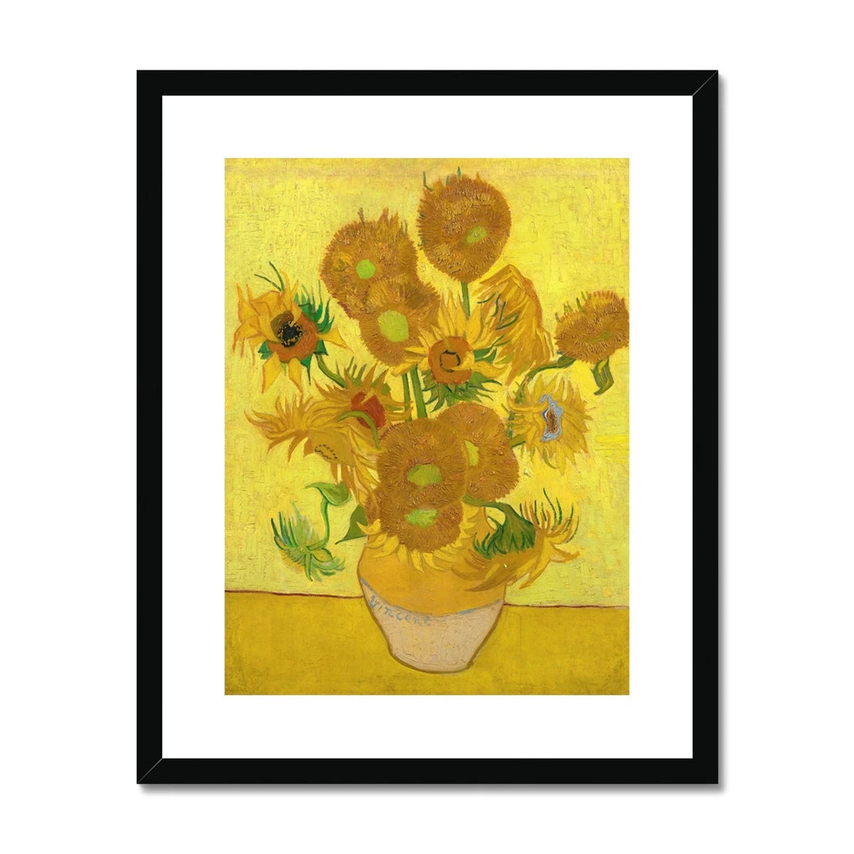 Vincent Van Gogh Framed Open Edition Art Print. 'Sunflowers'. Garden Flowers. Art Gallery Historic Art Vincent Van Gogh