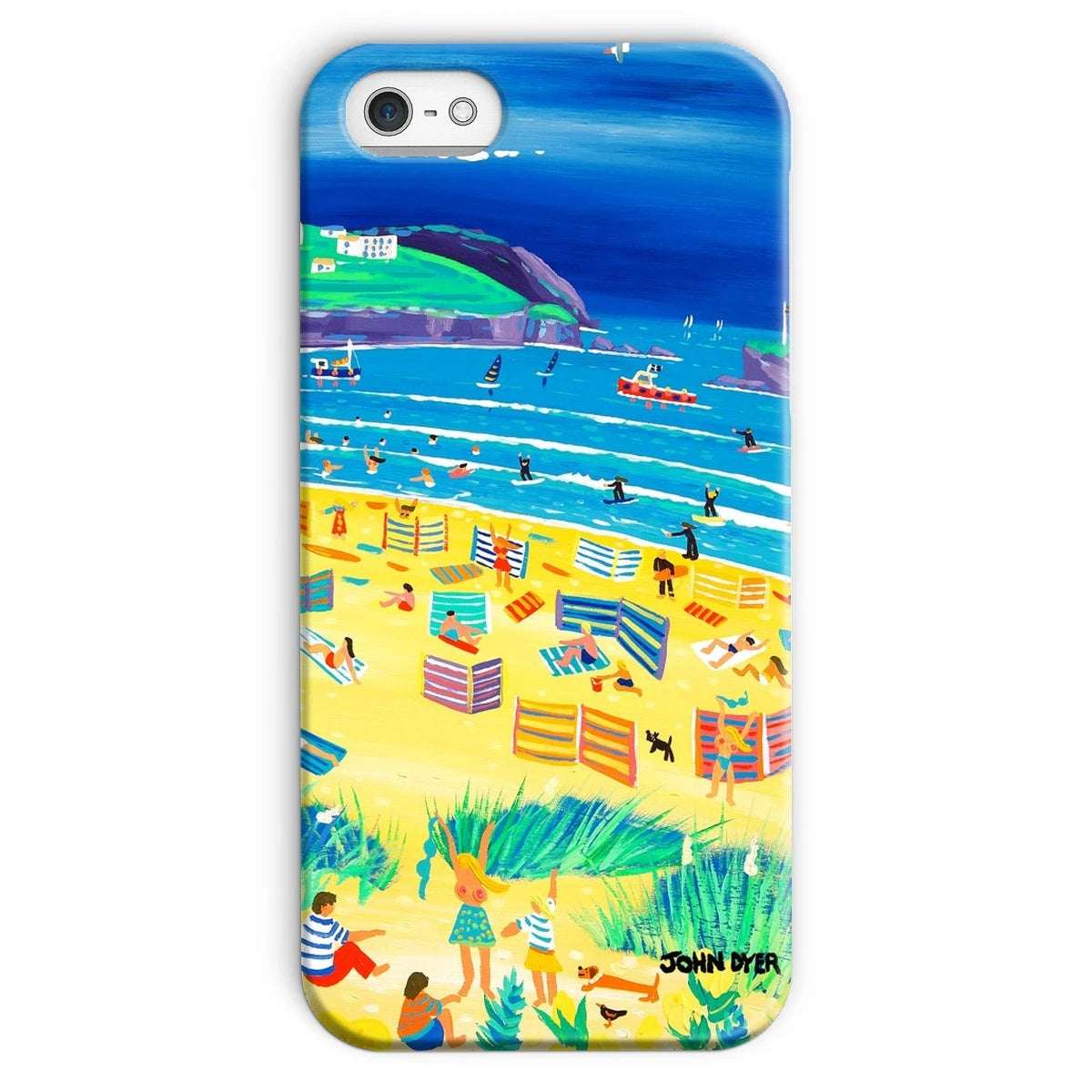 Snap Art Phone Case. Perranporth Beach. Artist John Dyer. Cornwall Art Gallery John Dyer
