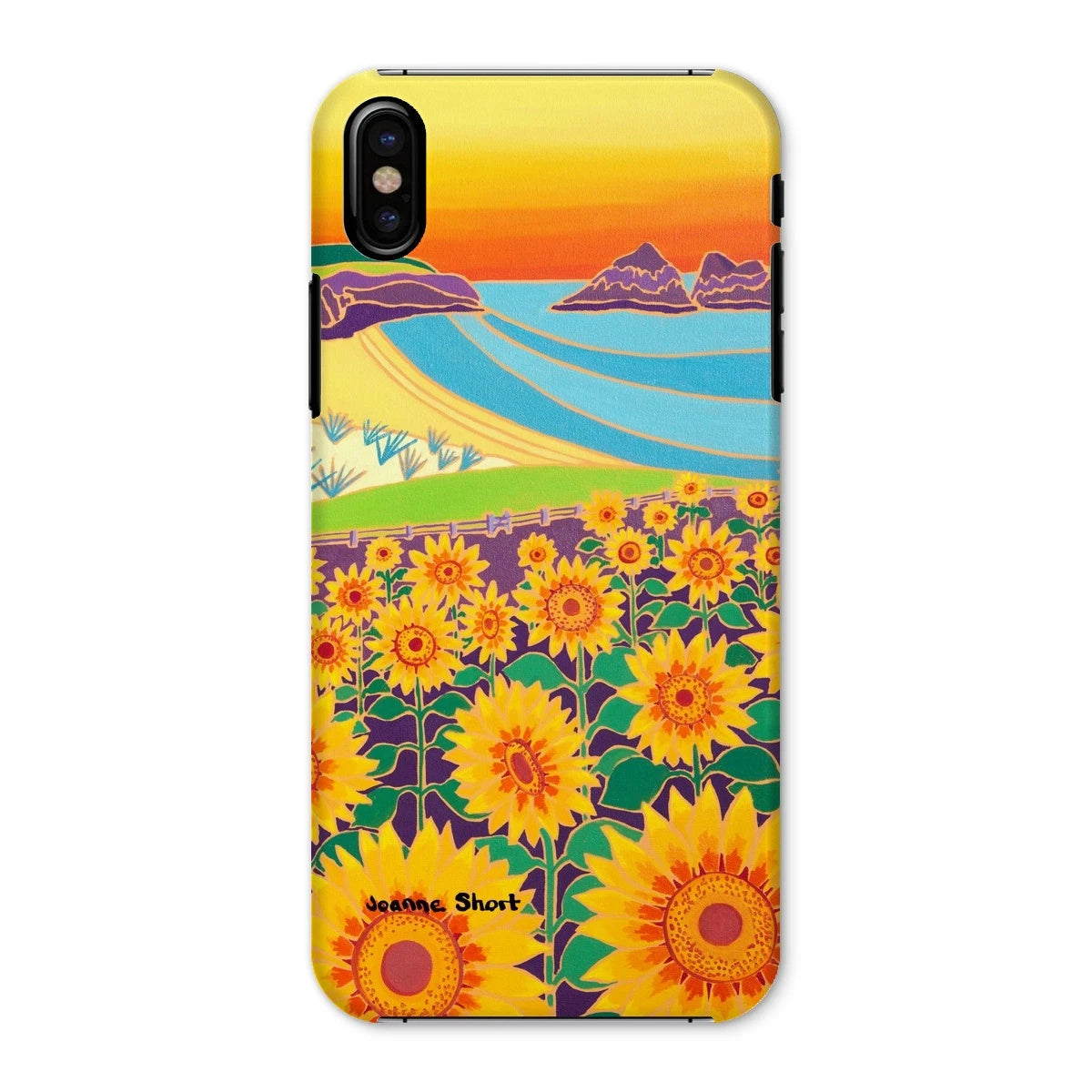 Snap Art Phone Case. Sunflowers, Holywell Bay. Artist Joanne Short. Cornwall Art Gallery Joanne Short