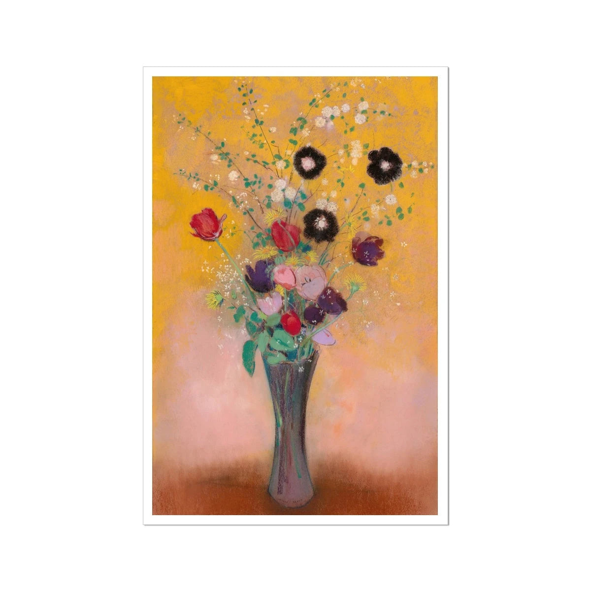'Vase of Flowers'. Garden Flowers. Still Life by Odilon Redon. Open Edition Fine Art Print. Historic Art Odilon Redon