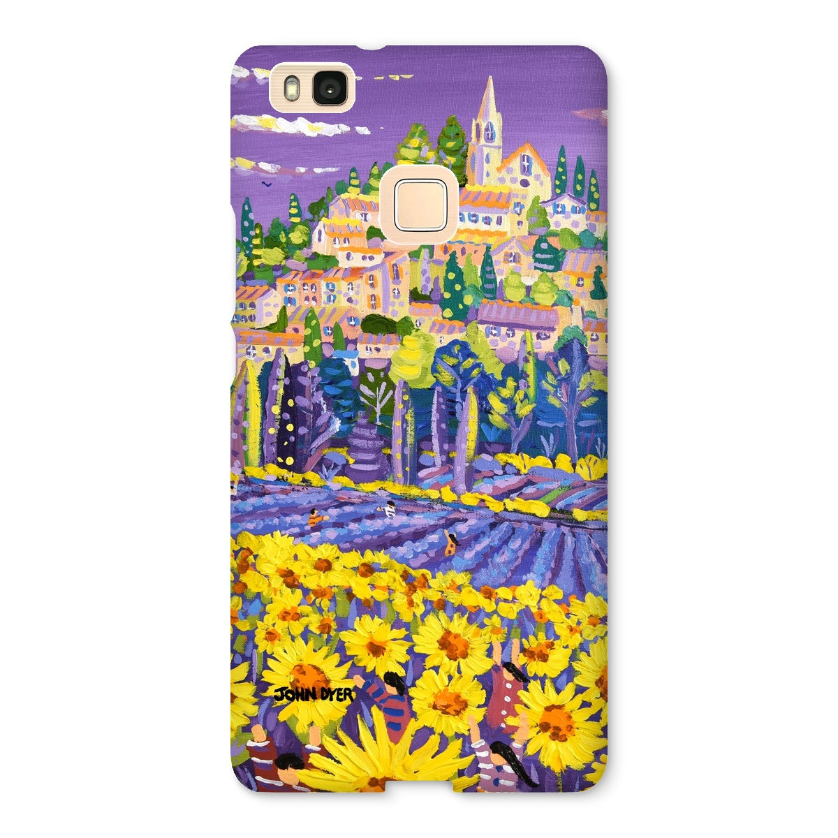 Snap Art Phone Case. Lavender & Sunflower Pickers, Provence, France. Artist John Dyer. Cornwall Art Gallery.
