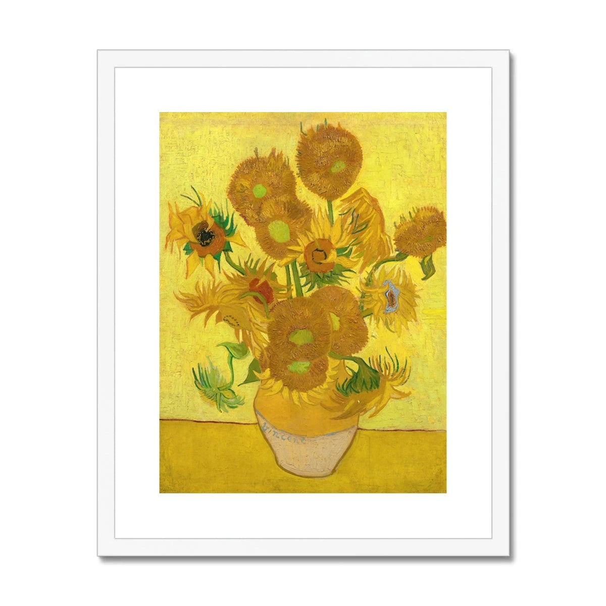 Vincent Van Gogh Framed Open Edition Art Print. 'Sunflowers'. Garden Flowers. Art Gallery Historic Art Vincent Van Gogh