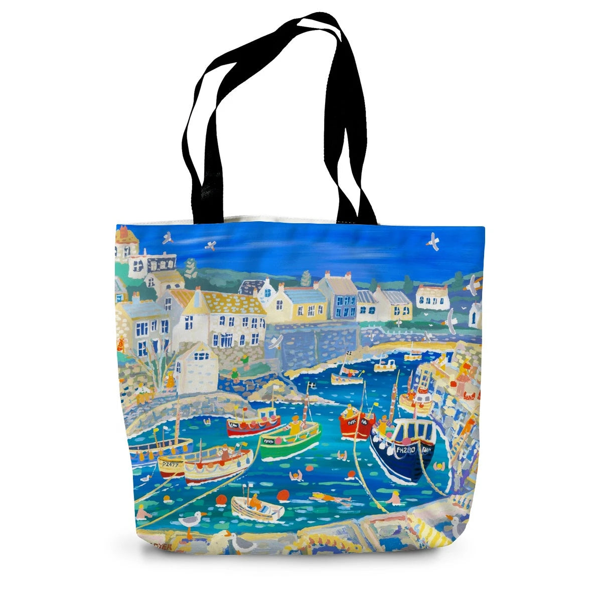 John Dyer Art. Canvas Colourful Tote Bag. Coverack, Cornwall. John Dyer