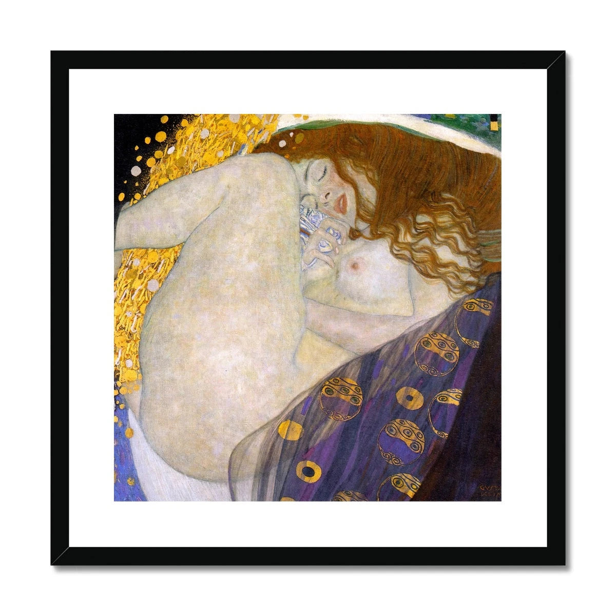 Gustav Klimt Framed Open Edition Art Print. 'Danae'. Art Gallery Historic Art Gustav Klimt