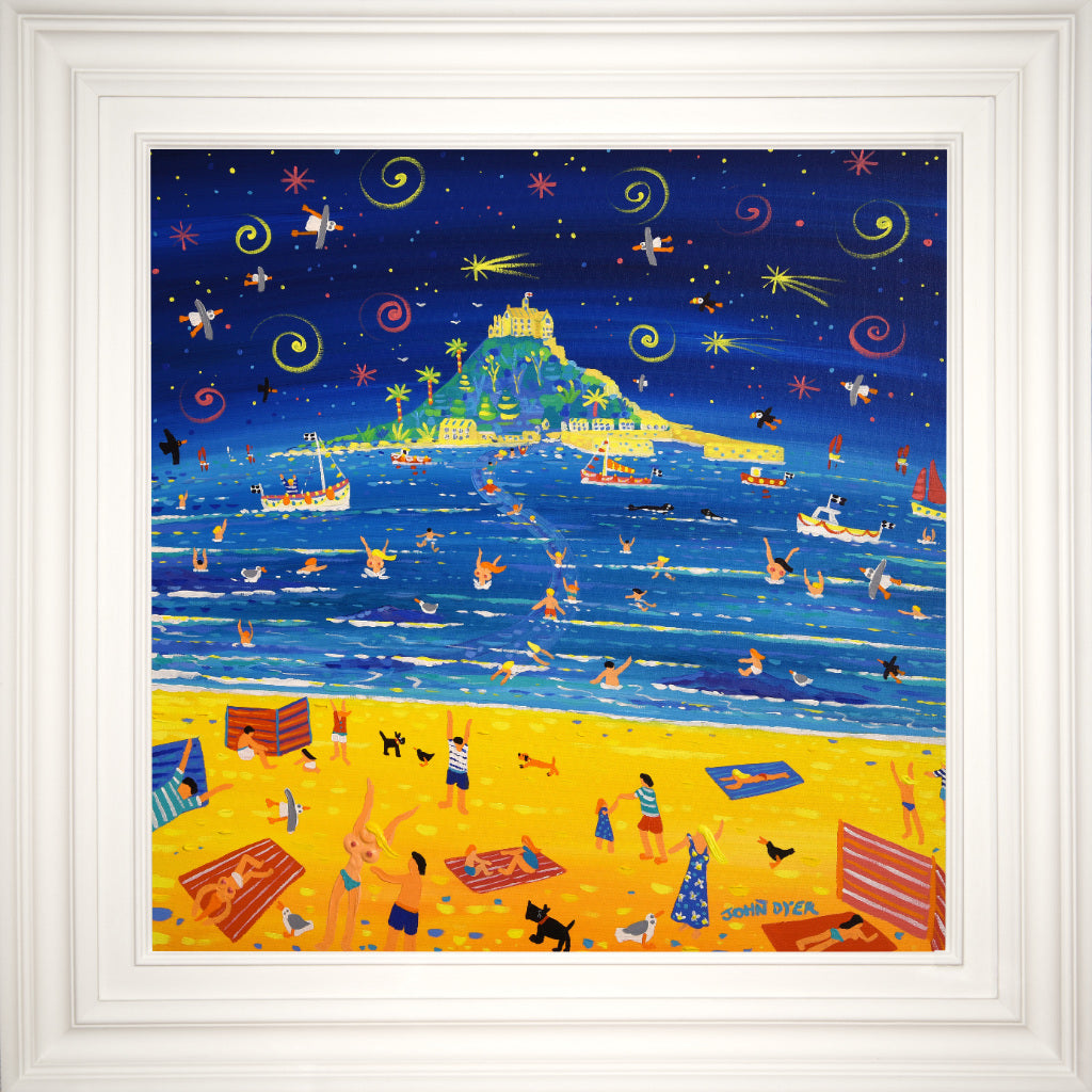 John Dyer Painting. Summer Shooting Stars, St Michael's Mount. 24 x 24 inches acrylic on canvas