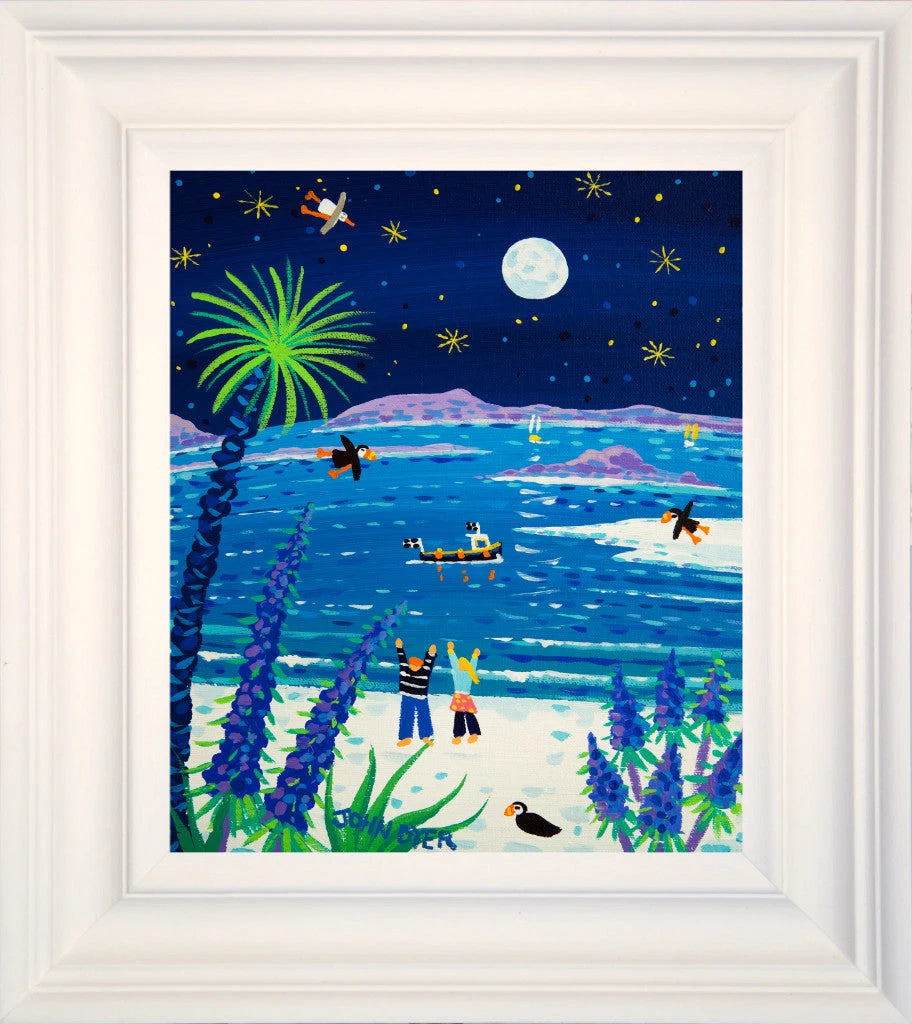 John Dyer Painting. Echiums in the Moonlight, Tresco.
12 x 10 inches, acrylic on canvas John Dyer