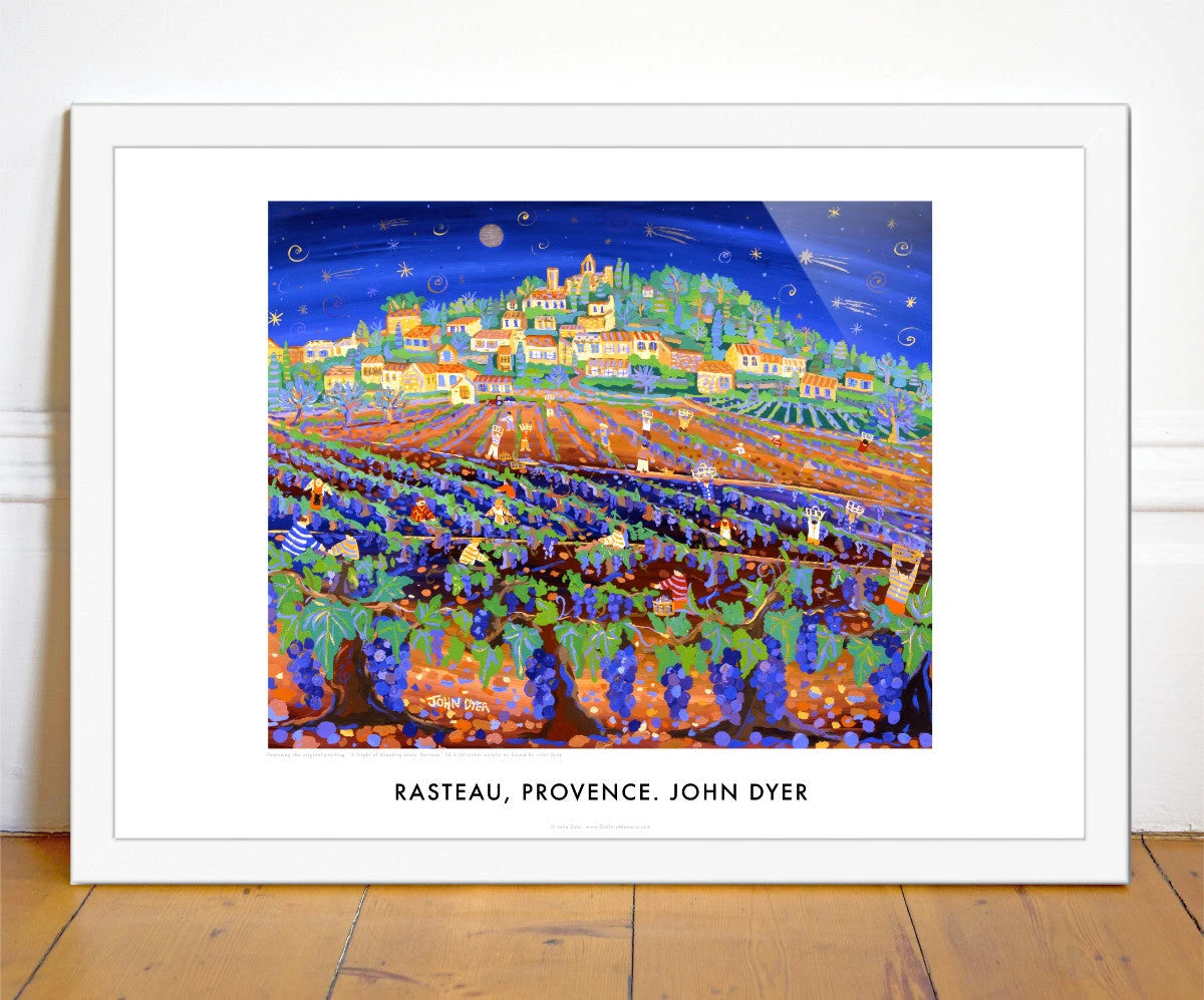 Wall Art Poster Print of Provence, France by John Dyer. A Night of Shooting Stars, Grape Harvest, Rasteau John Dyer