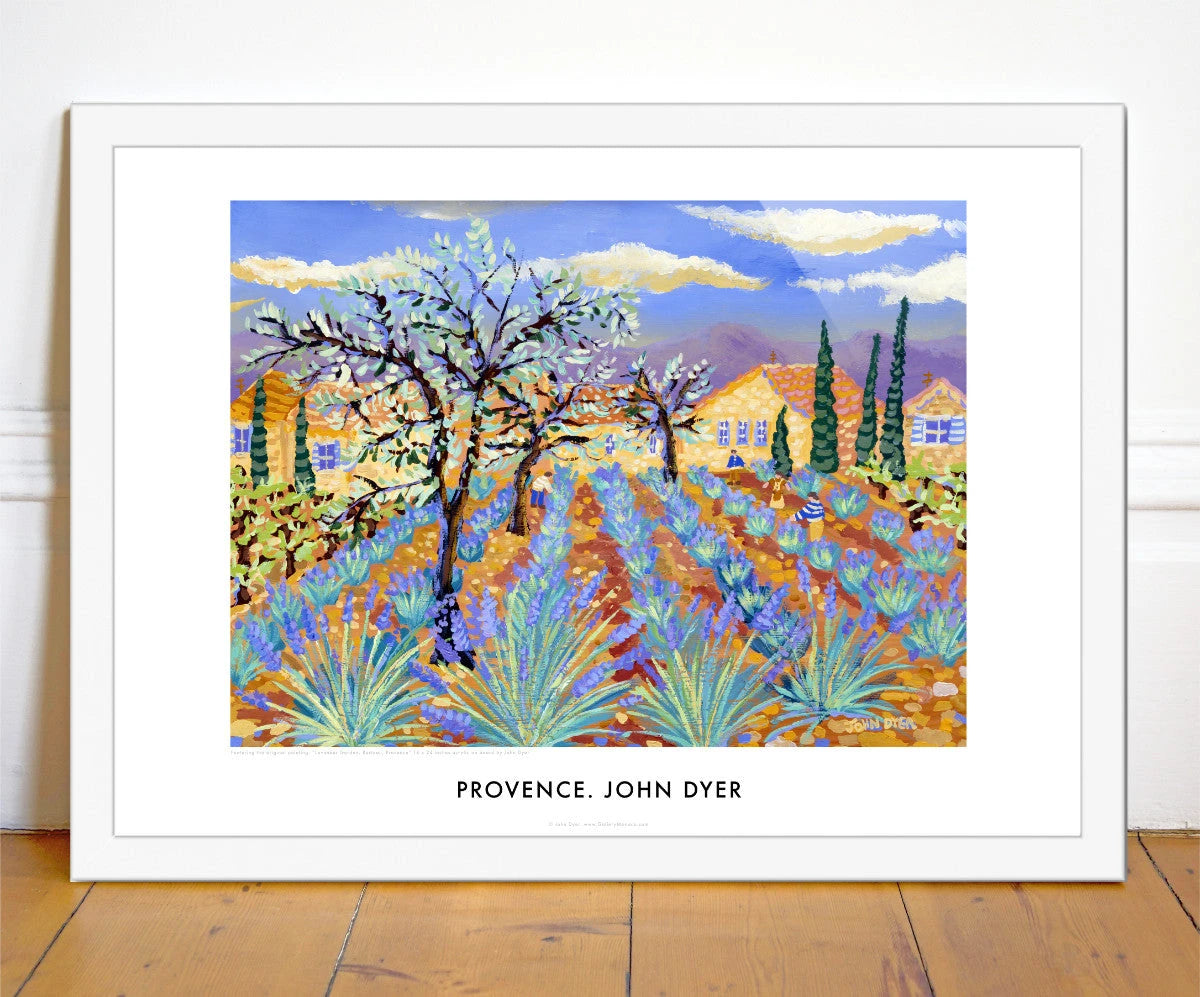French Wall Art Poster Print featuring Lavender in Provence, France by artist John Dyer. French Art Gallery John Dyer