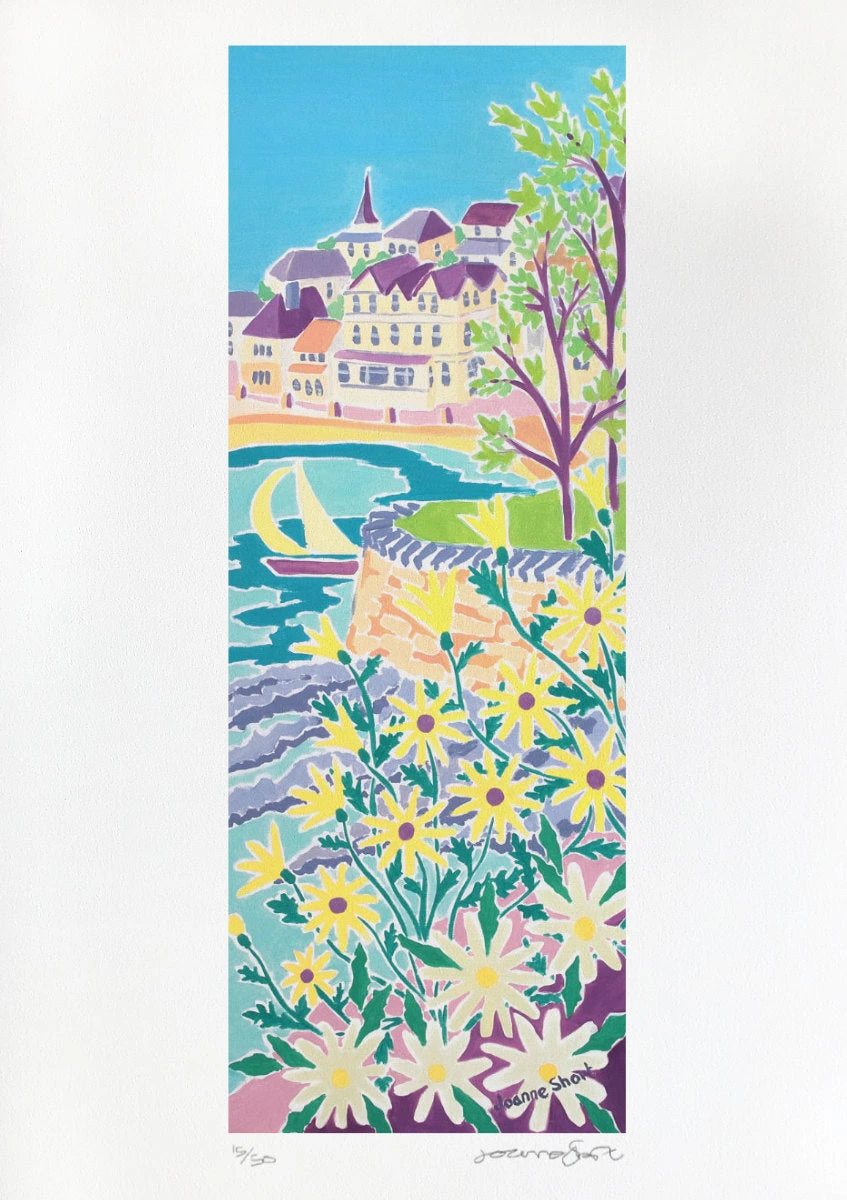 Signed Limited Edition Print by Cornish Artist Joanne Short. 'Summer Sunshine, St Mawes'. Cornwall Art Gallery Print Joanne Short