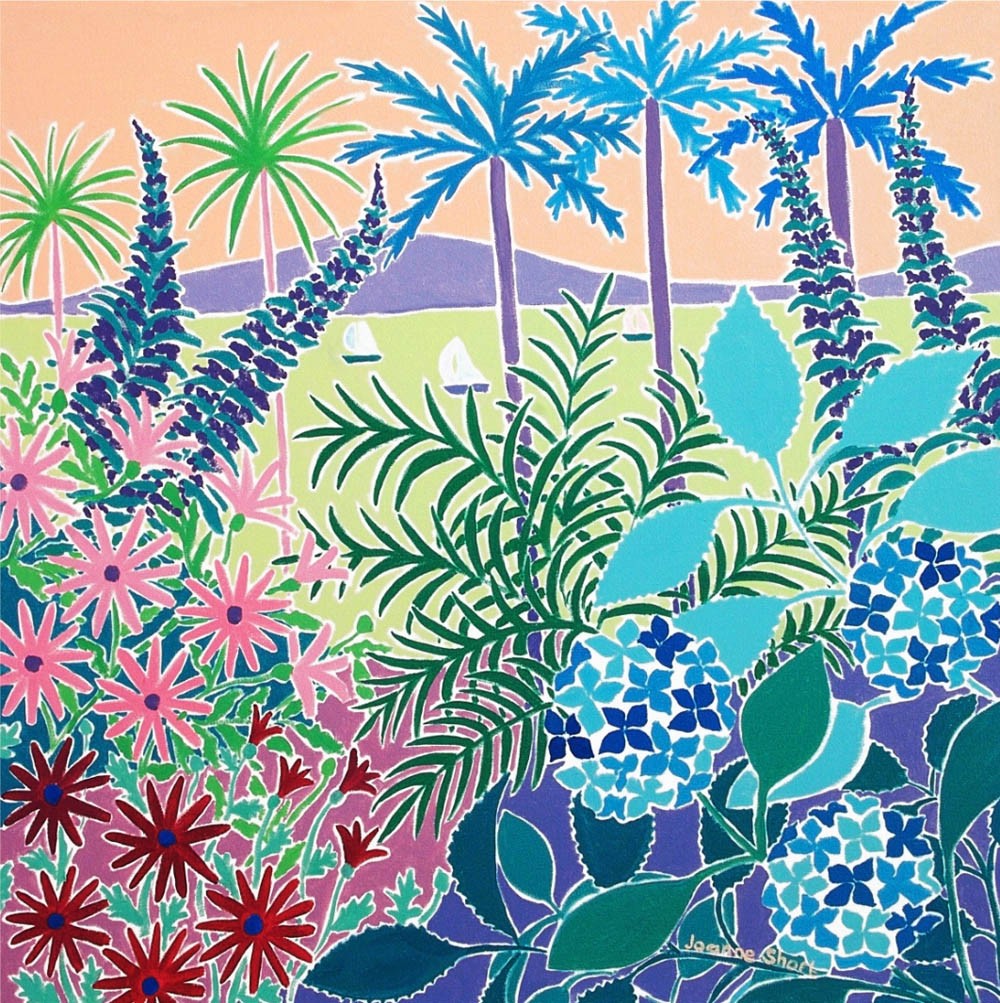 Signed Limited Edition Print. Tresco Abbey Gardens. 'Evening Light, Tresco'. By Cornish Artist Joanne Short. Tresco Gallery Art Print