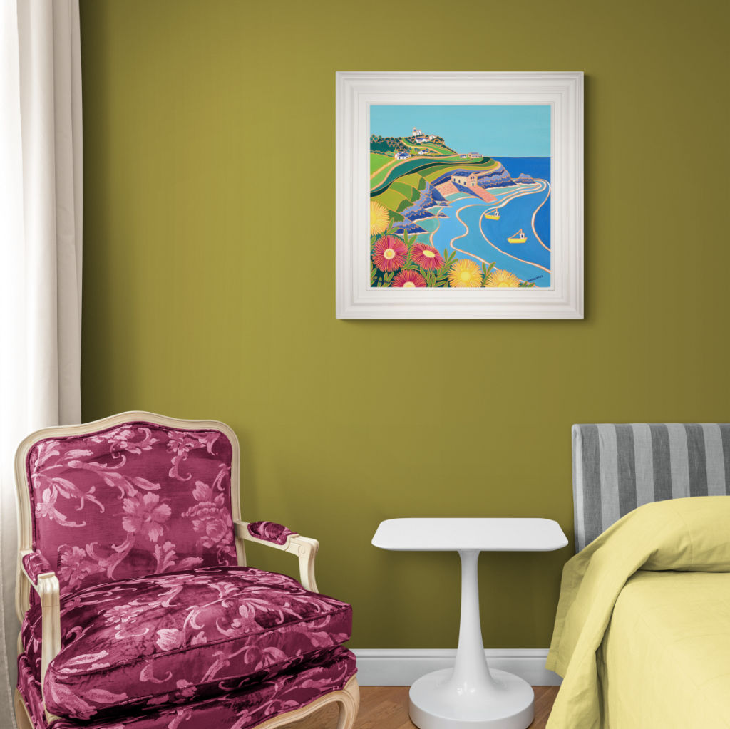 'Hottentots on the Cliffs, Lizard Point’. 24x24 inches oil on canvas. Paintings of Cornwall by Cornish Artist Joanne Short from our Cornwall Art Gallery